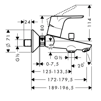 Vannas / dušas maisītājs Hansgrohe  Focus, hroms