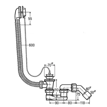 VIEGA vannas sifons 311537 VIEGA vannas sifons 311537
