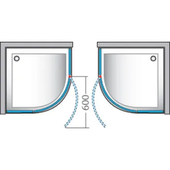 Roth Pusapaļa dušas kabīne AUSTIN 900x900mm