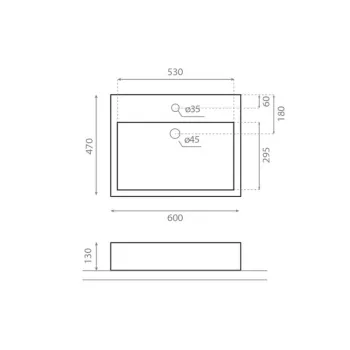 Bathco Vannas istabas izlietne Cancun 60x47cm, uzliekamā 0017E
