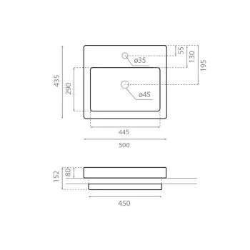 Bathco Vannas istabas izlietne Capri 51x47сm, uzliekamā 0011