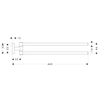 Hansgrohe Logis Divzaru dvieļu turētājs, hroms 40512000