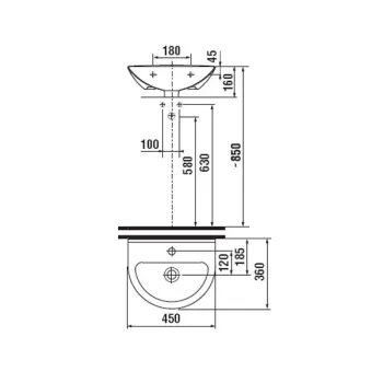 JIKA MIO  Izlietne 45x36 cm, H8157110001041