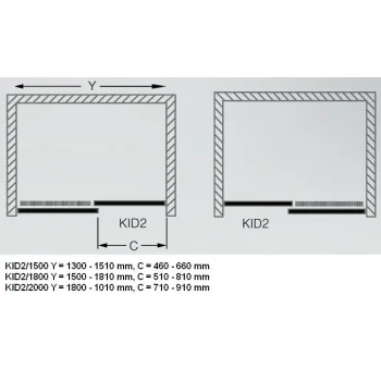 Roth Bīdāmās dušas durvis KID2 1300 mm