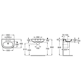 Roca Meridian Vannas istabas izlietne 65x46 cm A327241000