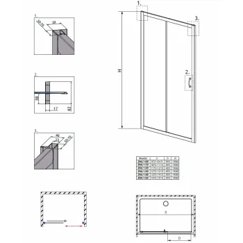 Radaway Dušas durvis Premium Plus DWJ 100cm