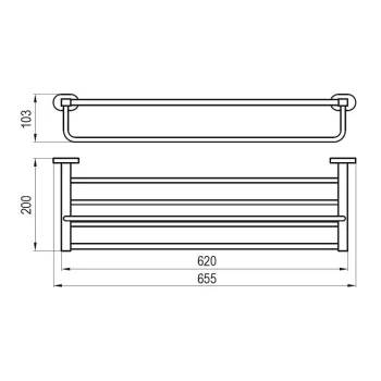 Ravak Chrome Dvieļu turētājs ar plauktu 66 cm, hroms CR 330.00
