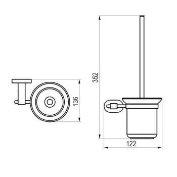 Ravak Chrome Tualetes birste ar turētāju, Hromēts CR 410.00