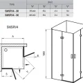 RAVAK Dušas stūris kvadrātveida SmartLine SMSRV4 80x80 cm
