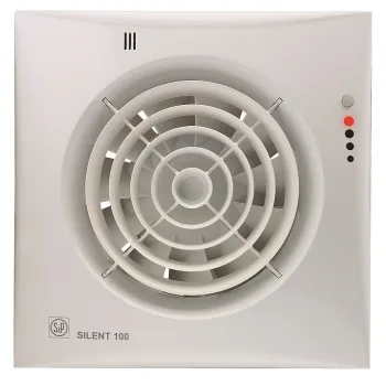 S&P Ventilators Silent Silver 100CRZ, reg.laika aizture, 0201220