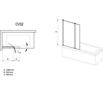RAVAK Chrome Vannu sieniņa CVS2-100, balts