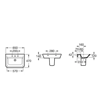 Roca The Gap Vannas istabas izlietne 65x47 cm A327473000