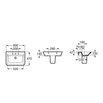 Roca The Gap Vannas istabas izlietne 60x47 cm A327474000