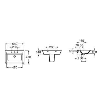 Roca The Gap Vannas istabas izlietne 55x47 cm A327475000