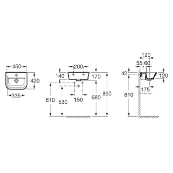 Roca The Gap Vannas istabas izlietne 45x42 cm A327477000