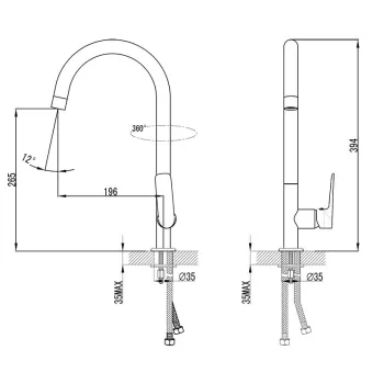 RAVAK Classic CL 016.00 Virtuves izlietnes jaucējkrāns, X070085