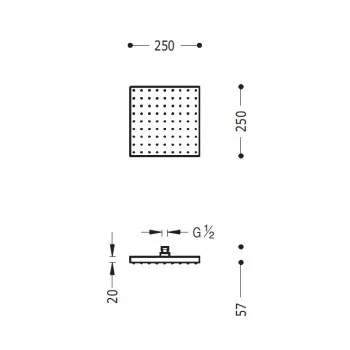 TRES Antilime Dušas galva 25x25cm, hroms 13413826