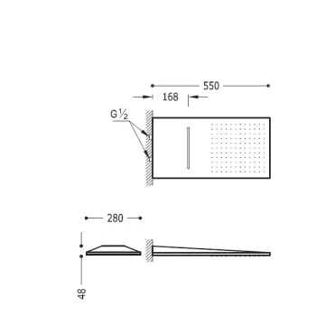 TRES Antilime Dušas galva 28x55cm ar kaskādi, hroms 29990301