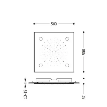 TRES CHROMOTHERAPY Dušas galva 50x50 cm, hroms 29996201