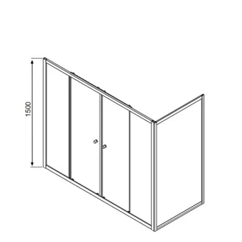 Radaway Vannas sieniņa ar bīdāmām durvīm Vesta DWD+S 170x75cm