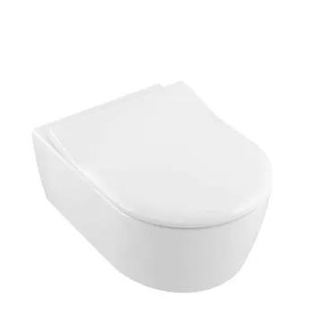 Piekaramais tualetes pods Villeroy & Boch Avento Rimless, ar Soft Close/QR vāku 370x530 mm, DirectFlush, balts