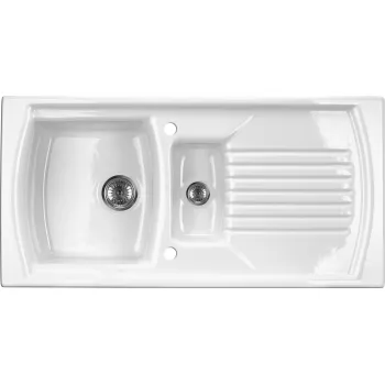 Keramikas izlietne ar noteces virsmu Deante Lusitano, balts ZCL_651N