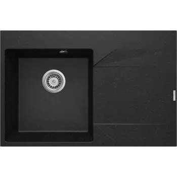 Granīta izlietne ar noteces virsmu - labā puse Deante Evora, grafīts ZQJ_211P