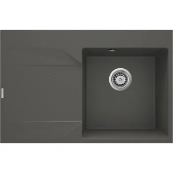 Granīta izlietne ar noteces virsmu - kreisā puse Deante Evora,metālisks antracīts ZQJ_T11L