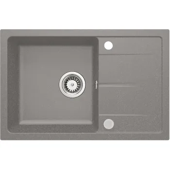 Granīta izlietne ar noteces virsmu Deante Leda,pelēks metālisks ZRD_S113