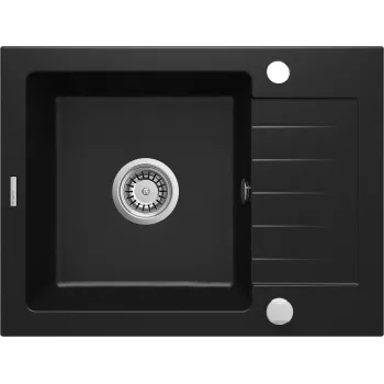 Granīta izlietne ar noteces virsmu Deante Zorba, melns ZQZ_N11A