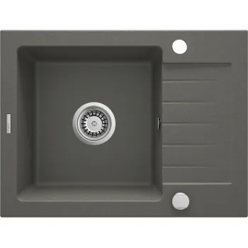 Granīta izlietne ar noteces virsmu Deante Zorba,metālisks antracīts ZQZ_T11A