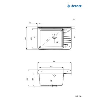 Saimniecības telpas izlietne - stiprināma pie sienas Deante Garden, grafīts ZYT_211A