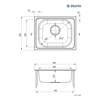 Tērauda izlietne Deante Techno ZEU_310A