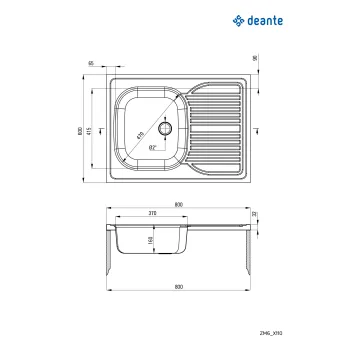Virtuves izlietne Deante Nerūsējošā tērauda ar plauktu Tango ZM6_3110