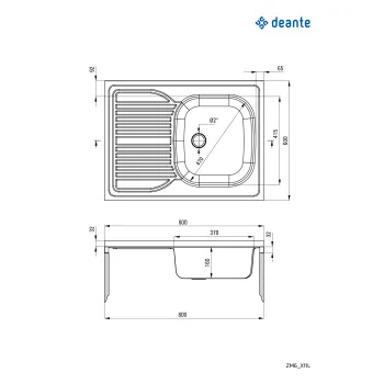 Virtuves izlietne Deante Tango Nerūsējošā tērauda ar plauktu kreisā Tango ZM6_311L