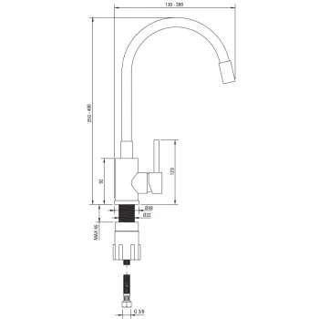 Virtuves izlietnes komplekts Deante Evora, Granīta ar maisītāju melns ZQJJN113