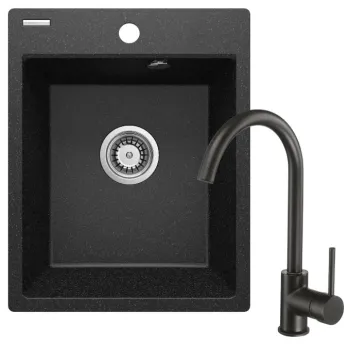 Virtuves izlietnes komplekts Deante Corio Granīta ar maisītāju, grafīts ZRCB2103