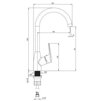 Virtuves izlietnes komplekts Deante Corio Granīta ar maisītāju, grafīts ZRCB2113