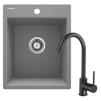 Virtuves izlietnes komplekts Deante Corio Granīta ar maisītāju pelēks metālisks ZRCBS103