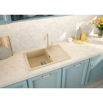 Virtuves izlietnes komplekts Deante Leda Granīta ar maisītāju, Smilšu ZRDA7113