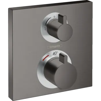 Dušas maisītājs Hansgrohe Ecostat Square ar termostatu, 2 ierīcēm, birstēts melns hroms 15714340