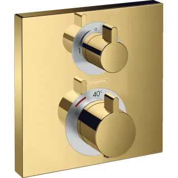 Dušas maisītājs Hansgrohe Ecostat Square ar termostatu, 2 ierīcēm, zelta krāsā 15714990