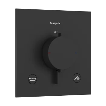 Dušas maisītājs Hansgrohe Ecostat Comfort E ar termostatu iebūvējams, 2 ierīcēm, matēti melns 33716670
