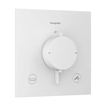 Dušas maisītājs Hansgrohe Ecostat Comfort E ar termostatu iebūvējams, 2 ierīcēm, matēti balts 33716700