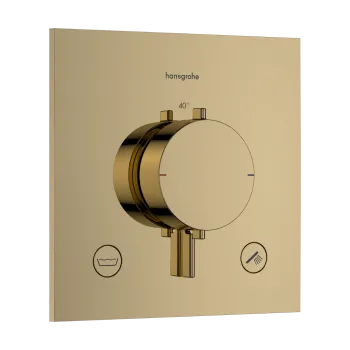 Dušas maisītājs Hansgrohe Ecostat Comfort E ar termostatu iebūvējams, 2 ierīcēm, pulēta zelta izskats 33716990