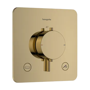 Dušas maisītājs Hansgrohe Ecostat Comfort Q ar termostatu iebūvējams, 2 ierīcēm, (ar drošības sistēmu) pulēta zelta izskats 33717990