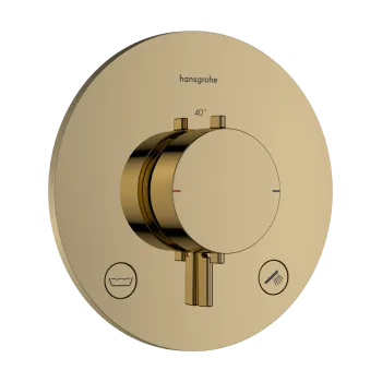 Dušas maisītājs Hansgrohe Ecostat Comfort S ar termostatu iebūvējams, 2 ierīcēm, (ar drošības sistēmu) pulēta zelta izskats 33718990