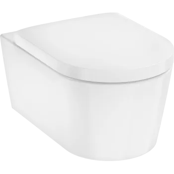 Piekaramais pods Hansgrohe EluPura S ar SoftClose QuickRelease vāku, Rimless, AquaHelix Flush, HygieneEffect, EcoSmart, balts 62055450