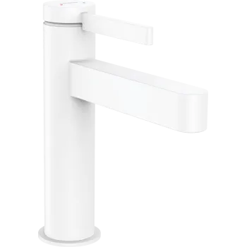 Vannas istabas izlietnes maisītājs Hansgrohe Finoris 110 Push-Open, EcoSmart, matēti balts 76023700