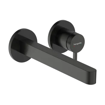 Vannas istabas izlietnes maisītājs Hansgrohe Finoris 22.8cm Iebūvējams ar noteces vārstu, EcoSmart, pulēts melns hroms 76050340
